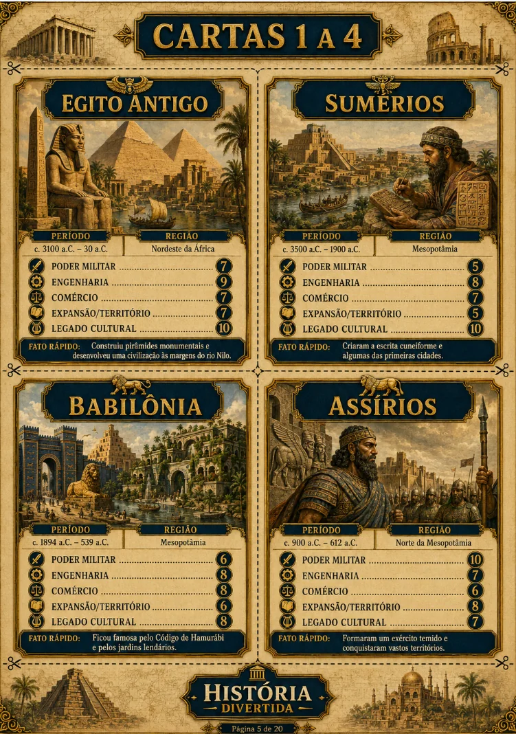 Batalha dos Impérios - cartas 1 a 4