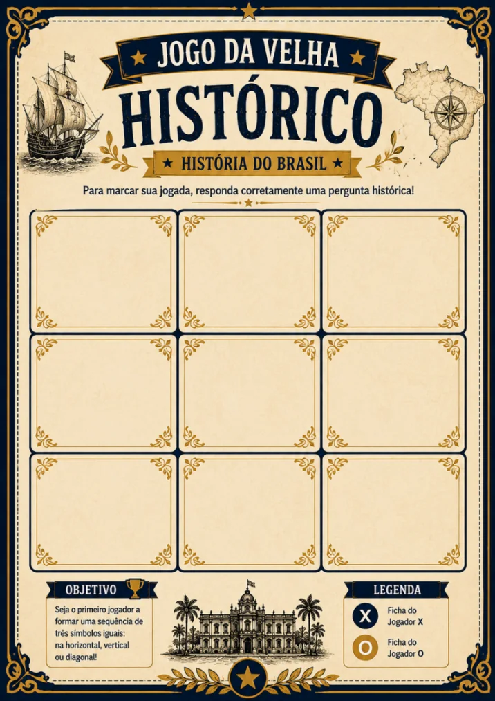Jogo da Velha Histórico - tabuleiro