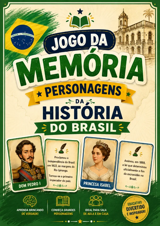 Jogo da Memória Personagens da História do Brasil - capa