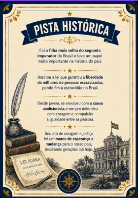 Jogo da Memória História do Brasil - pista histórica Princesa Isabel